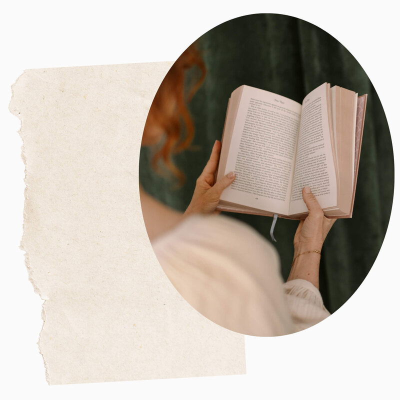 woman reading a book