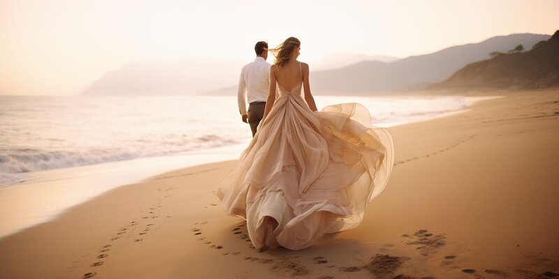 Couple walking on the beach San Diego