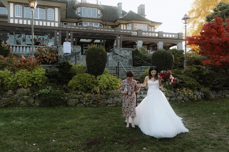 bride and grandmother at one of the top wedding venues in vancouver