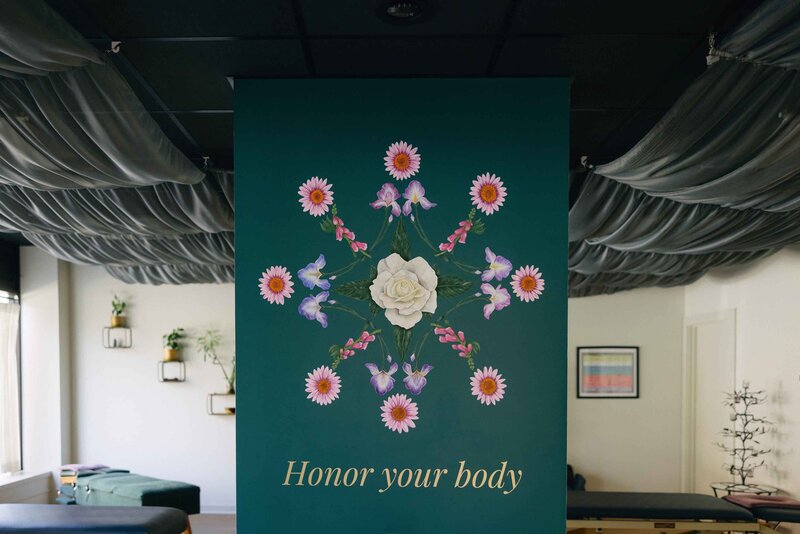 Cora floral mural honor your body