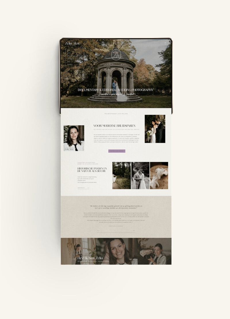 Showit website Zelia Akse Photography