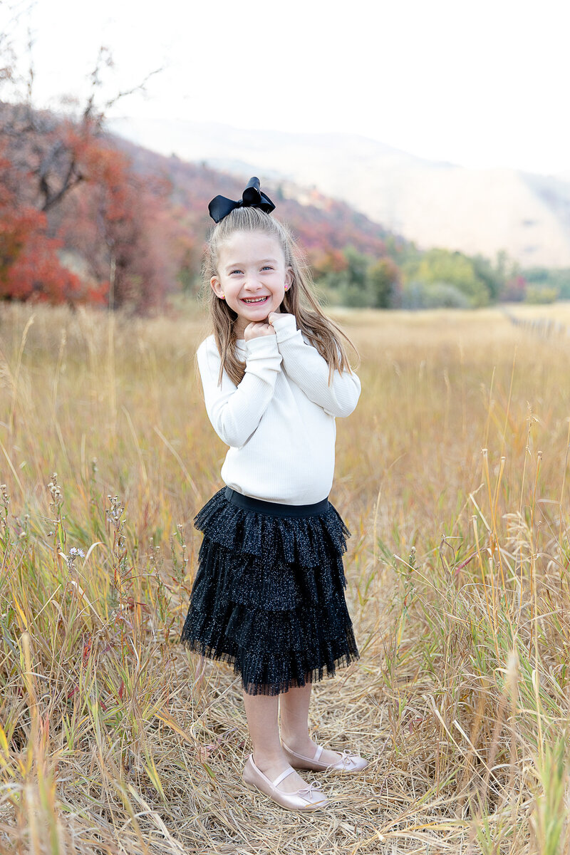 Top Best Utah Family High School Senior Children's Photographer Light and airy green field with flowers poppy flower field fall mountain field leaves photo session_Box Elder Campground--9