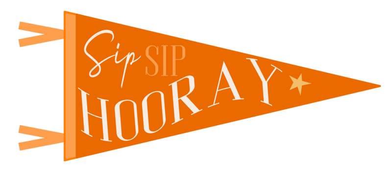 Orange Flag graphic for branding that reads Sip Sip Hooray