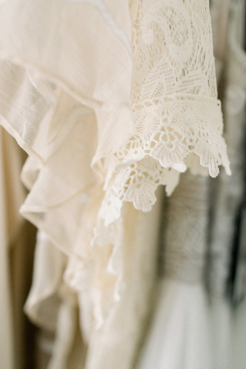 A close up shot of a lace dress
