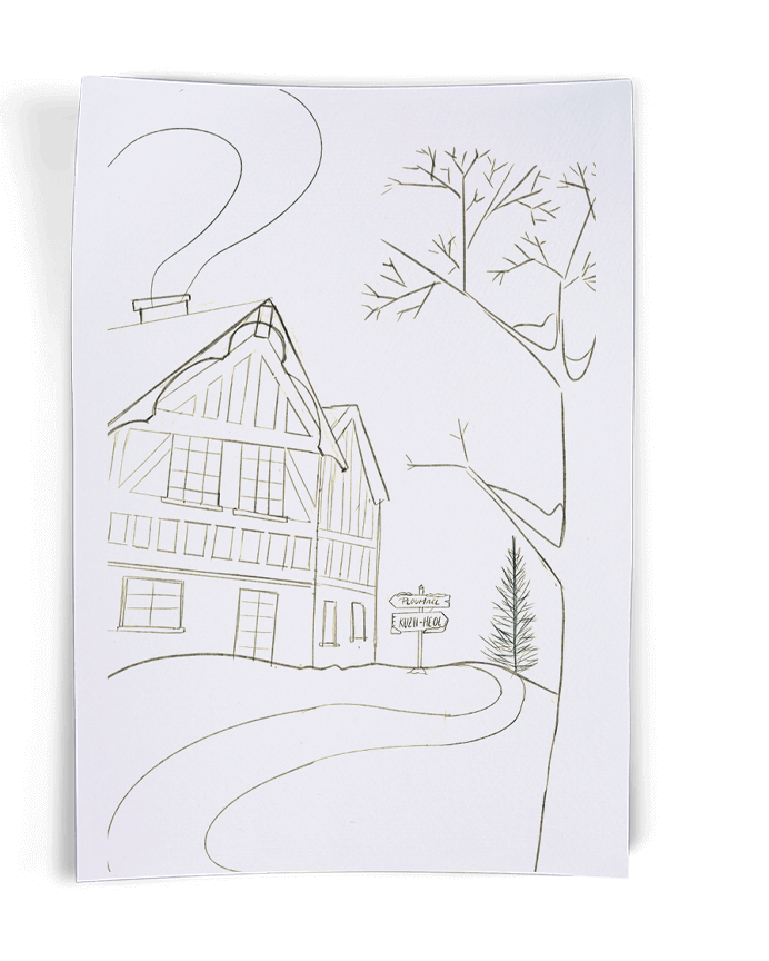 croquis du roman Un vent de fraîcheur sur Ploumaël