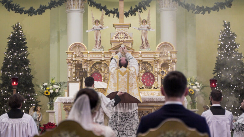 Catholic bride and groom  getting married in Ontario