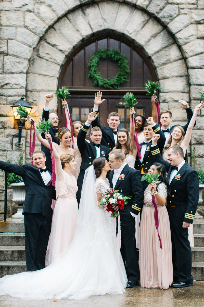 sacred heart cathedral winter wedding