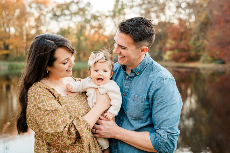 Fall family photo shoot in Denville NJ with a baby 