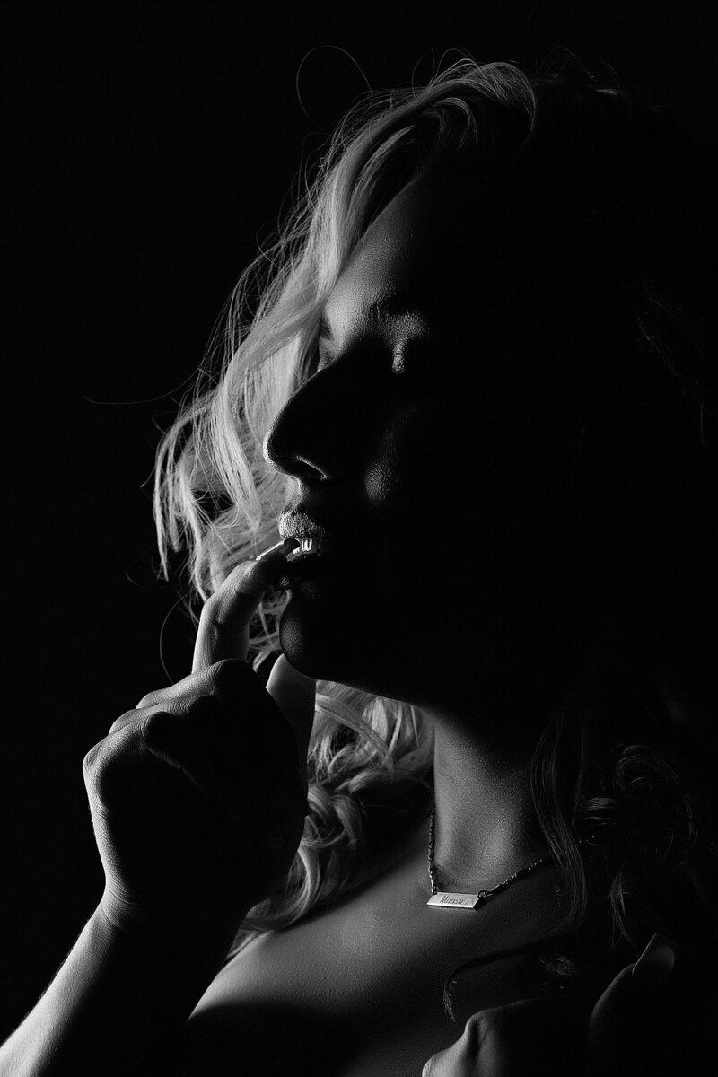 Empowering boudoir portrait of woman in Austin