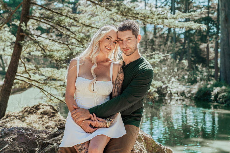 Engagement session in  Blue Heron Lake in Golden Gate Park