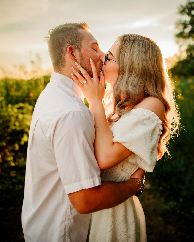 Couple sharing a kiss during a St. Augustine couples session.
