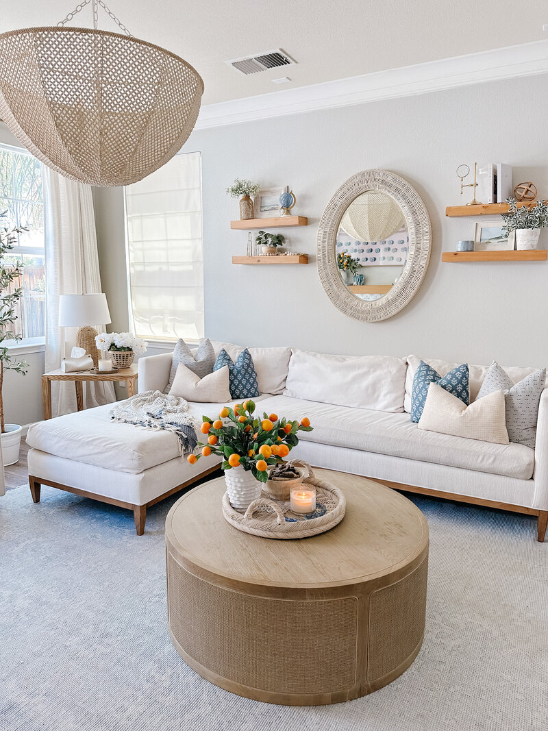 a living room with timeless cozy decor