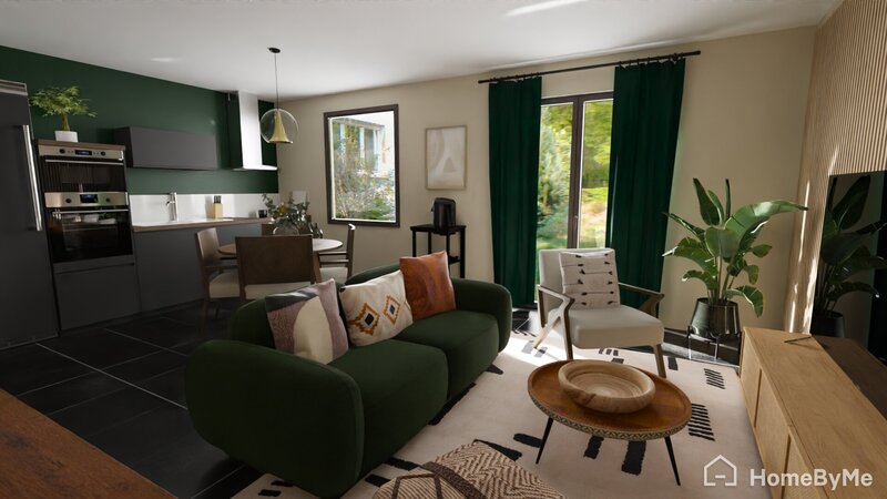 salon-cuisine-ouverte-cosy-sombre