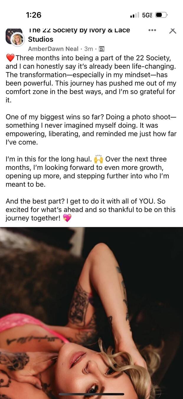 Member post about three months in the 22 Society being life changing