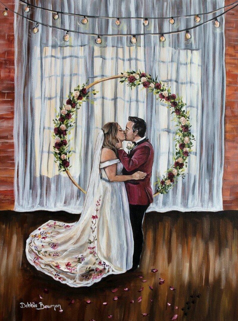 Live wedding painting of a wedding ceremony