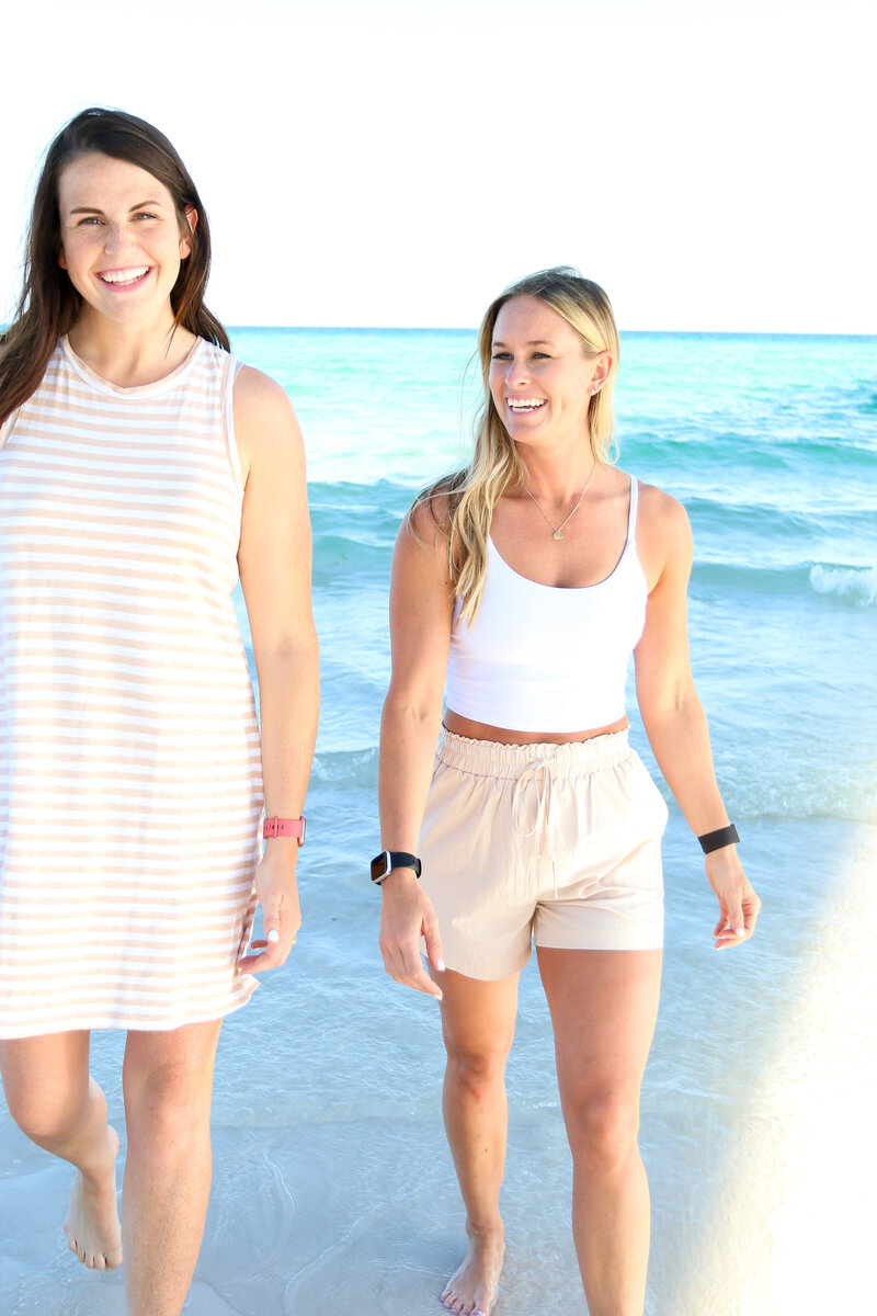 Maddy + Brianne walk at beach --31 ThirtyCoaching