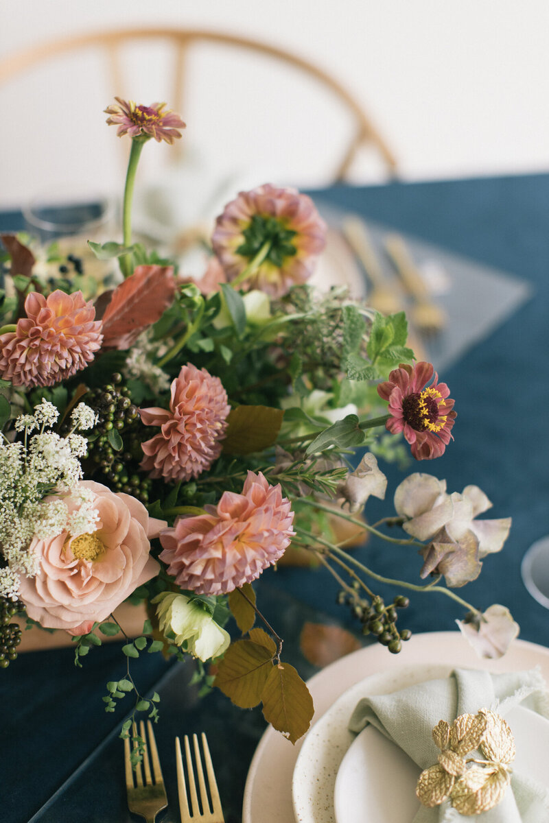 Vibrant reception floral arrangements by Kendra’s Events in Weatherford.