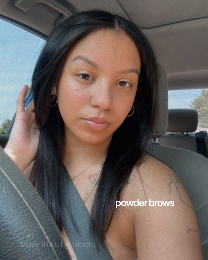 client selfie with natural permanent eyebrows