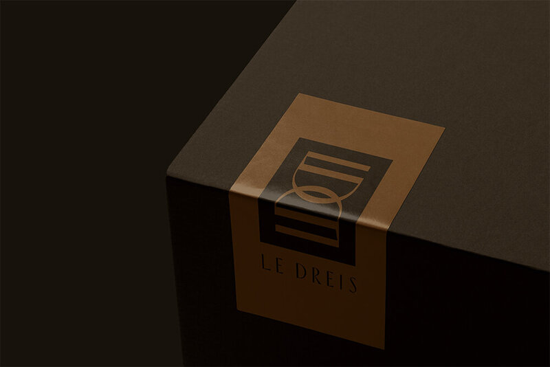 Branded packaging with luxury logos for boutique