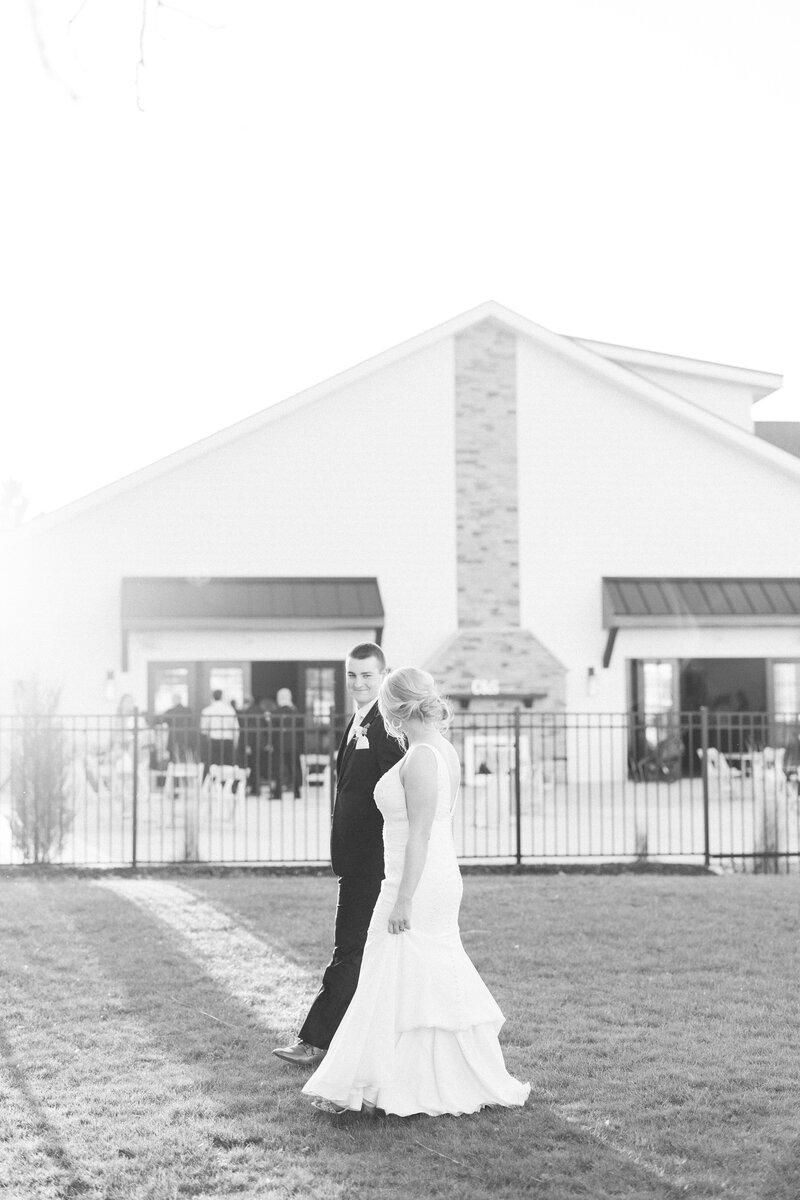 Sara and Connor walking behind ledgecrest