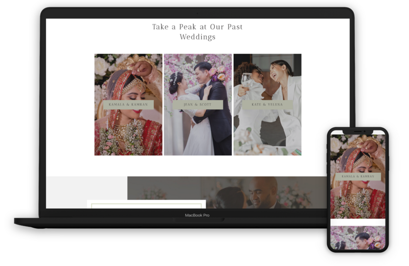 wedding planner website portfolio