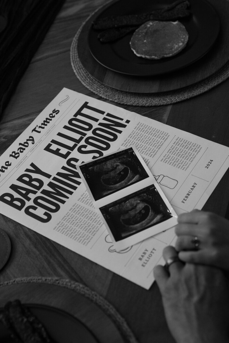 Baby announcement made to look like a newspaper.