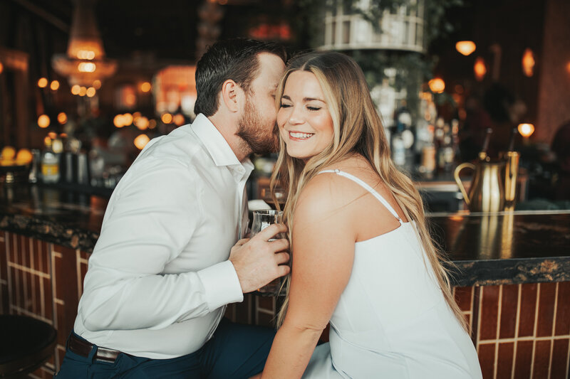 Couple in  love at a restaurant
