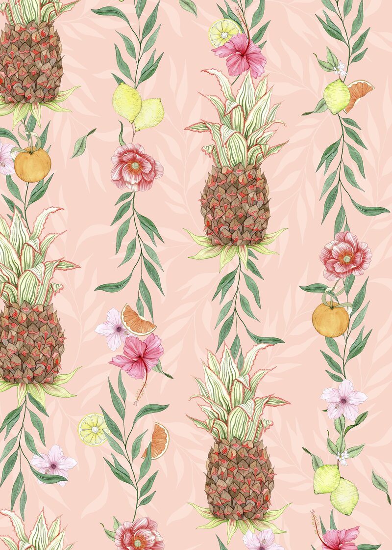 Pineapple pattern peach