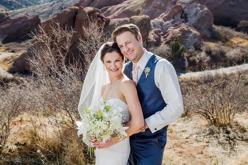 Red Rocks wedding portraits for married couple