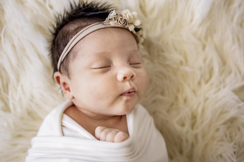 newborn baby girl in her Plano texas home