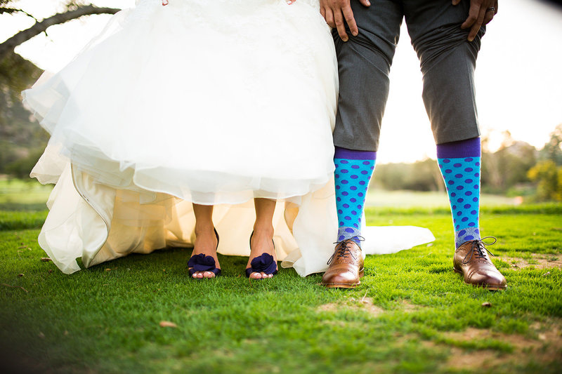 groom with funny socks