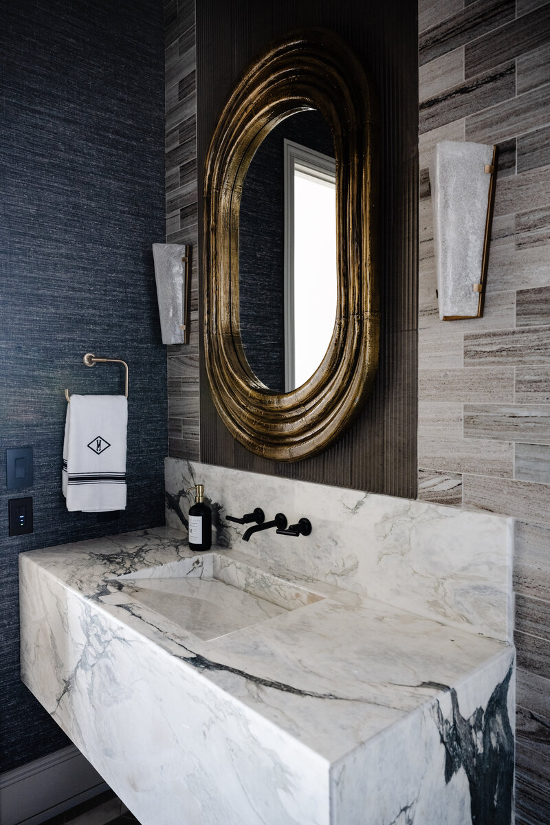 Dark and moody bathroom