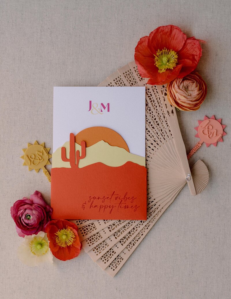 Arizona sunset wedding invitation