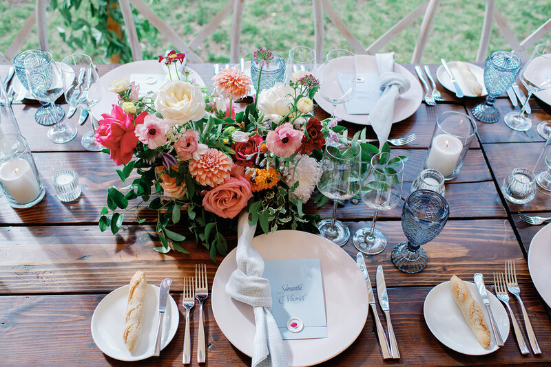 Flower wax seal menu placecard