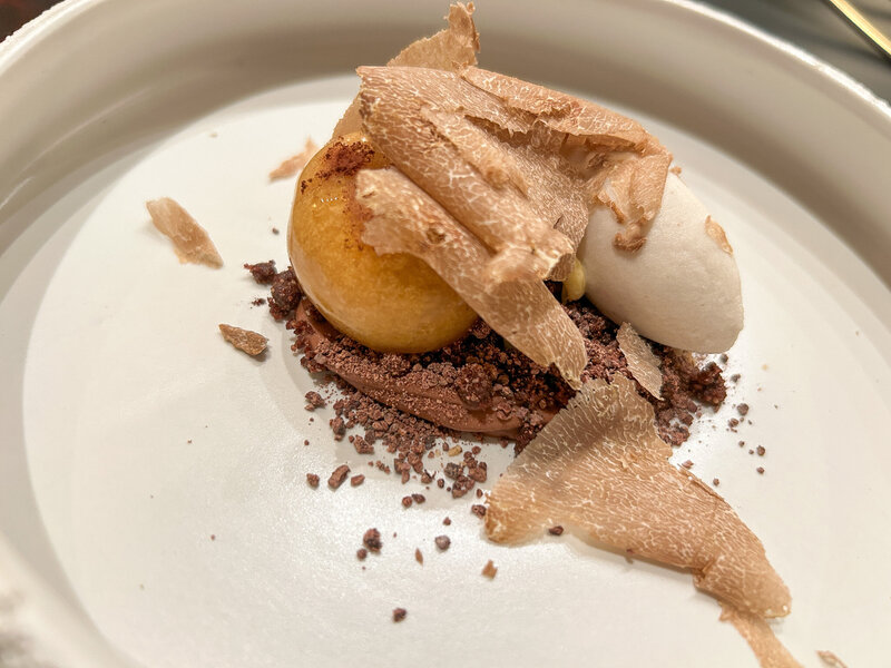 Dessert with white truffles at Ristorante Burton