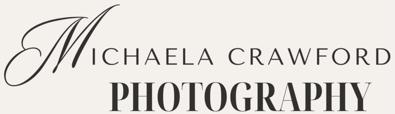 The black version of the main logo for Michaela Crawford Photography.