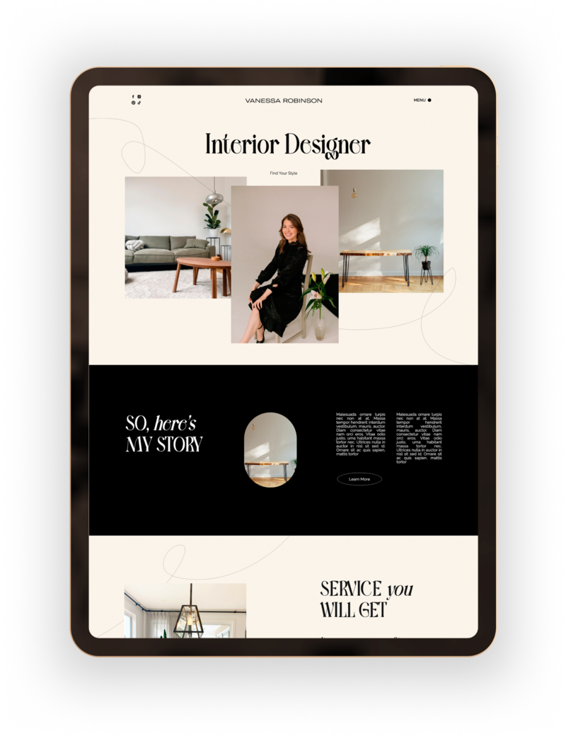 Kristina Digital&Chic, Custom website design and templates