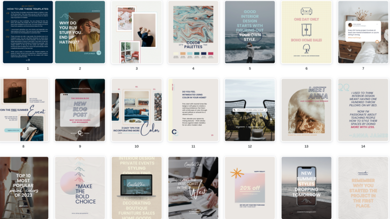 Coastal Chic Social Media templates all
