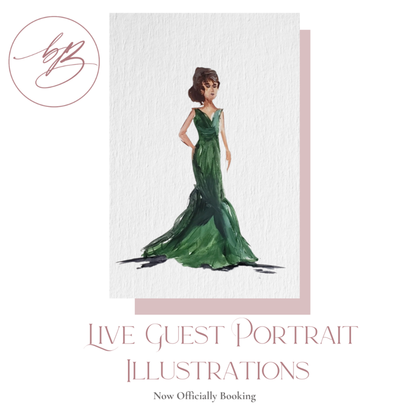 Live guest portrait illustrations for weddings