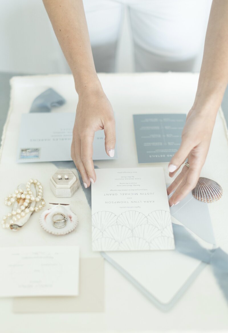 unique wedding menu design, die cut, vellum, tassel