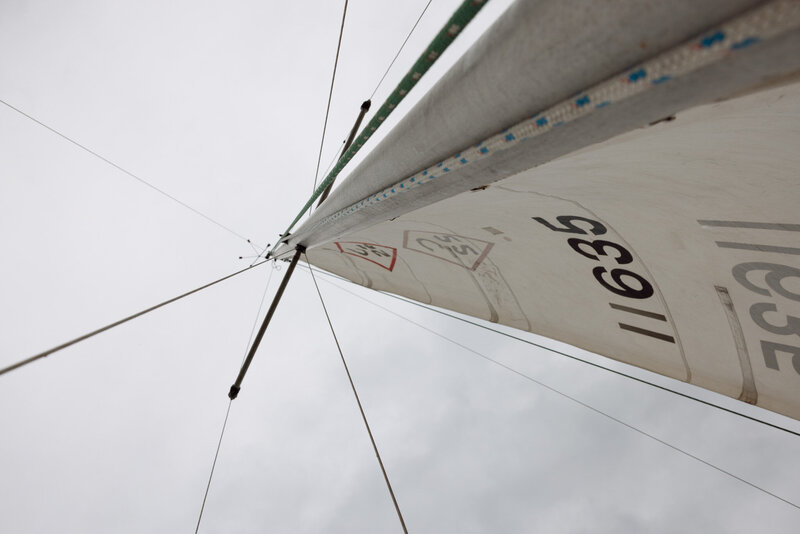 Sail of Whippoorwill Sailing Company's Catalina 22 sailboat in Nashville, TN.