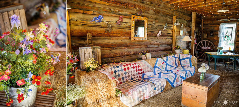Inside of a rustic barn at B Lazy 2 Ranch & Event Center