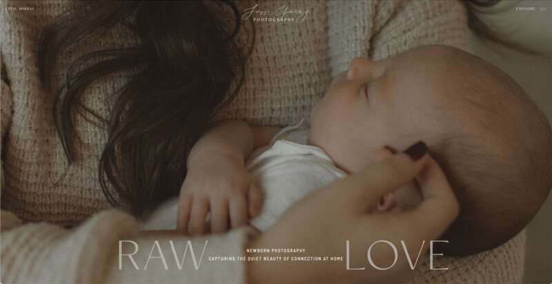 branding and website design​ for a newborn photography website by Palme Design Co