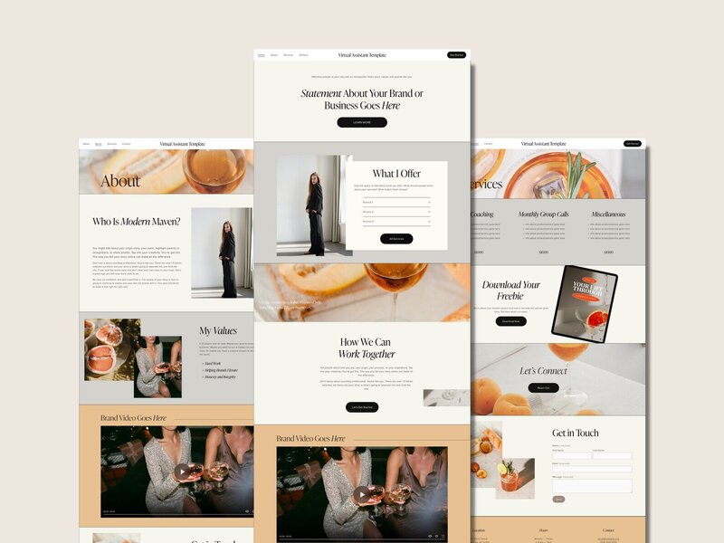 Feminine website templates with strategy