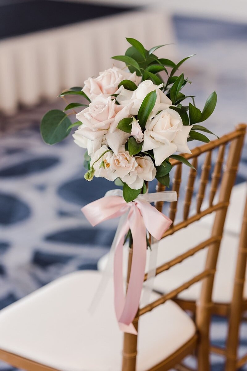 Wedding ceremony chair with floral