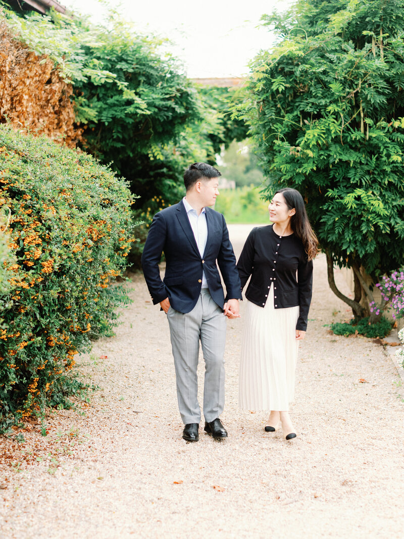Couple walking with elegance