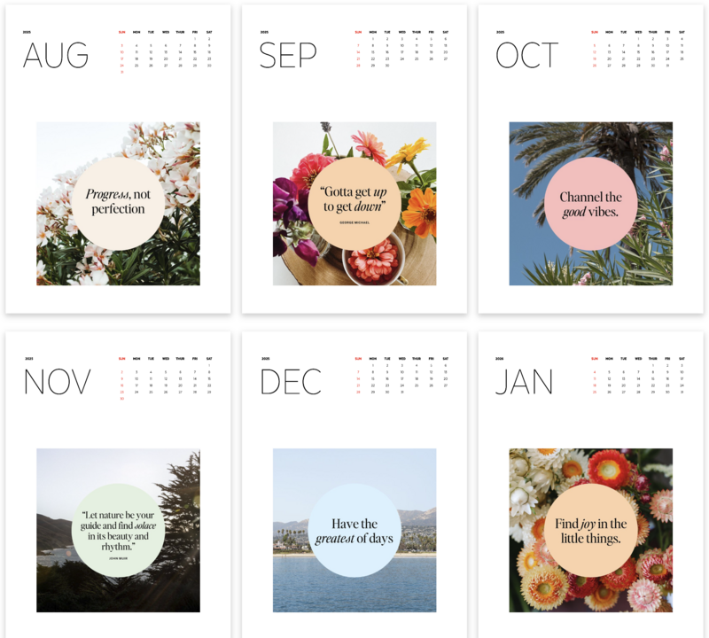 Calendar Months Attitudes and Platitudes