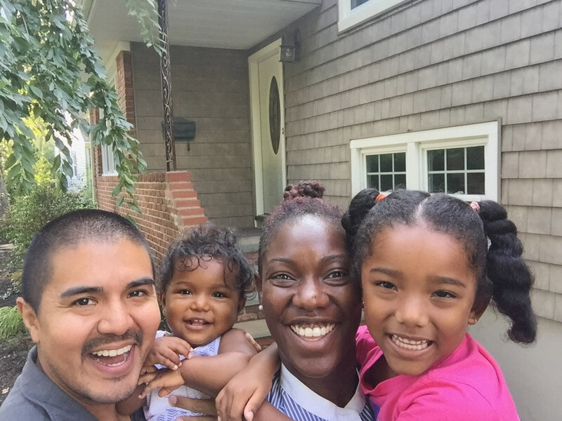 Close up selfie of a happy family