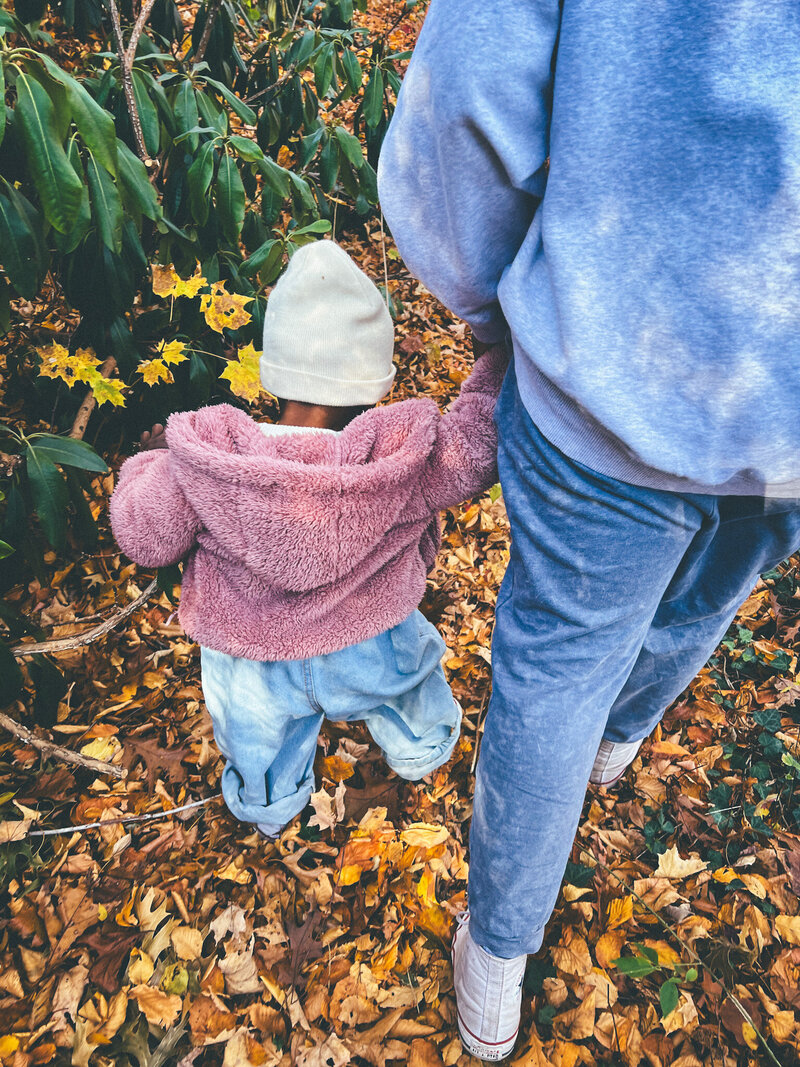 Children playing outdoors during the Nests Program (ages 0-4)