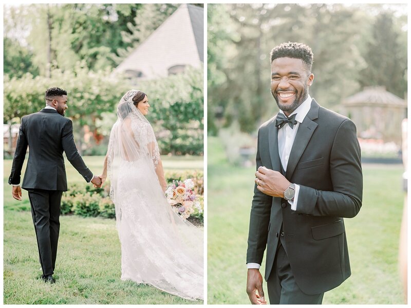 bride and groom wedding day portraits at Greencrest Manor